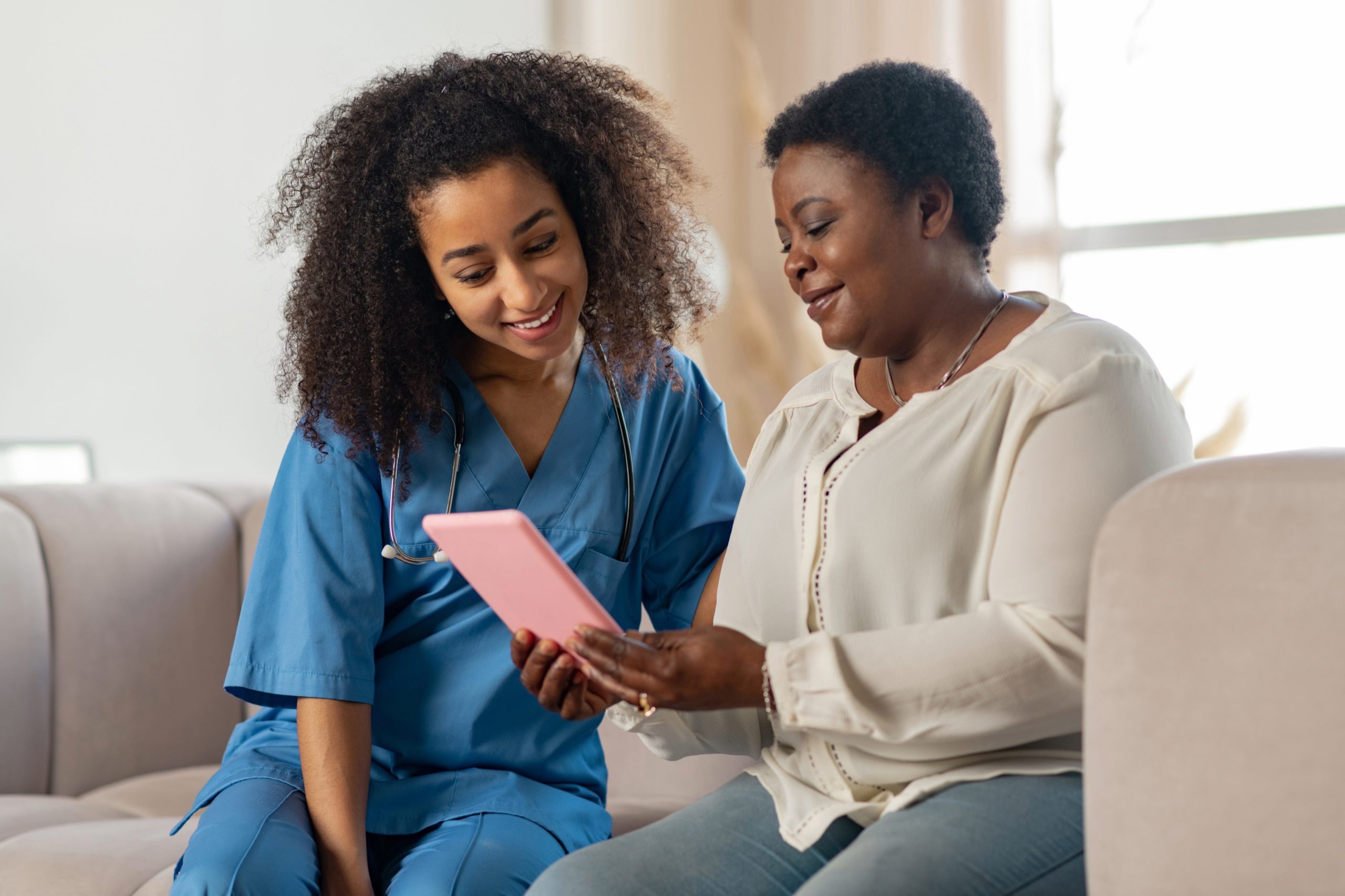 Woman receiving care from a provider